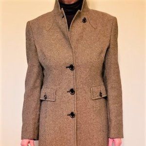 Seventy Spring_Fall Tweed Coat with Animal Print Lining